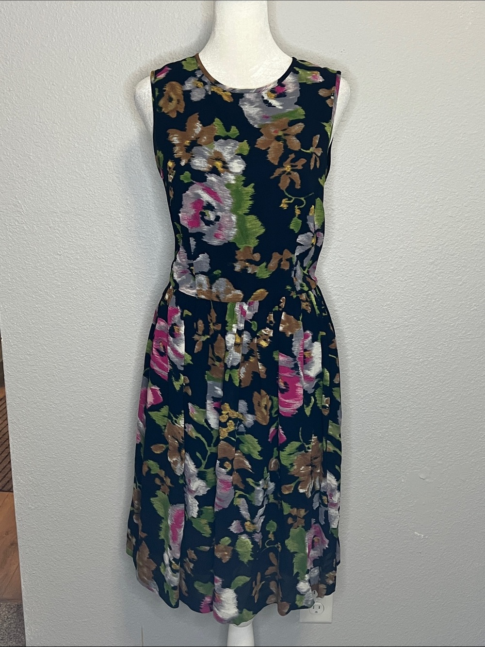 Brooks Brothers Floral Sleeveless Dress Blue/Multi Size 2